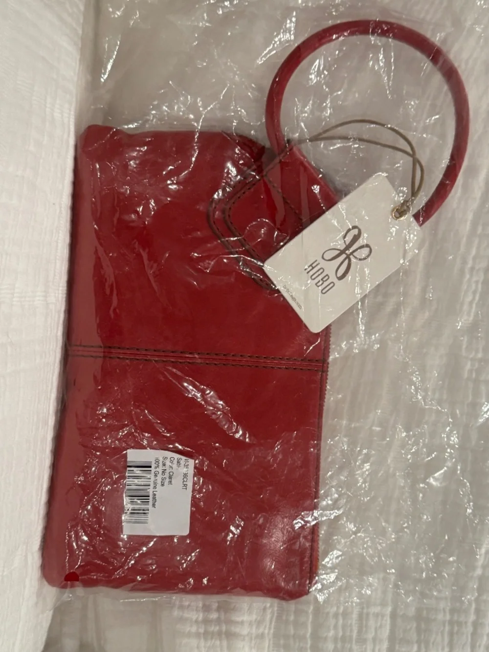 HOBO SABLE Wristlet & Wallet Polished Leather SET with dust bag Claret (RED) NWT